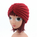 Crianças crianças malha chapéu cruz crochê turbante bonnet cúpula inverno india cap chapéu morno (hw630)